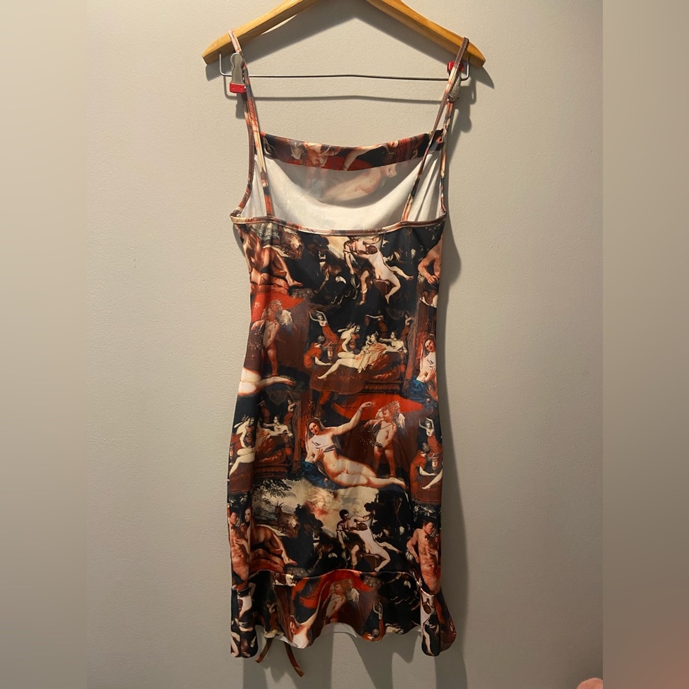 Women's Multi Renaissance Print Bodycon Dress - Picture 3 of 3